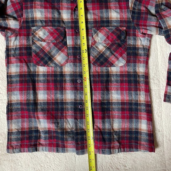 Vintage Wool Pendelton Mens Button Down Plaid Long Sleeve Shirt with Pockets - Picture 4 of 6
